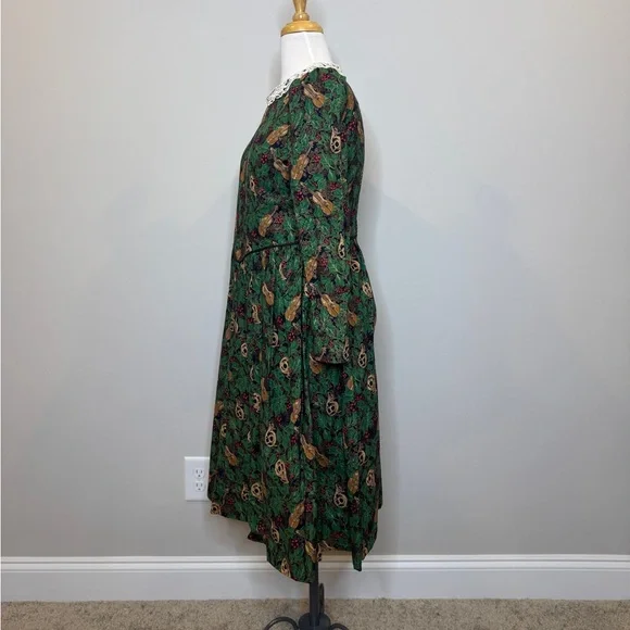 Vintage Handmade Floral Dress with Lace Collar Cottagecore Feminine Size 10/12 - Picture 5 of 14